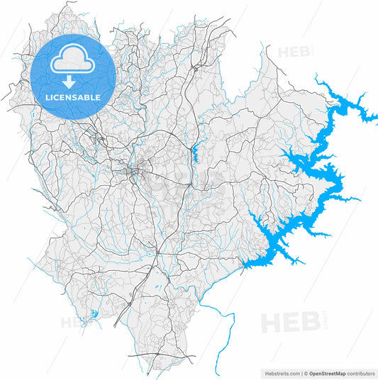 Tomar, Santarém, Portugal, high resolution vector map - Instant download PDF and JPG