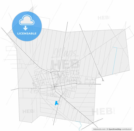 Stara Pazova, Srem, Serbia, high resolution vector map - Instant download PDF and JPG