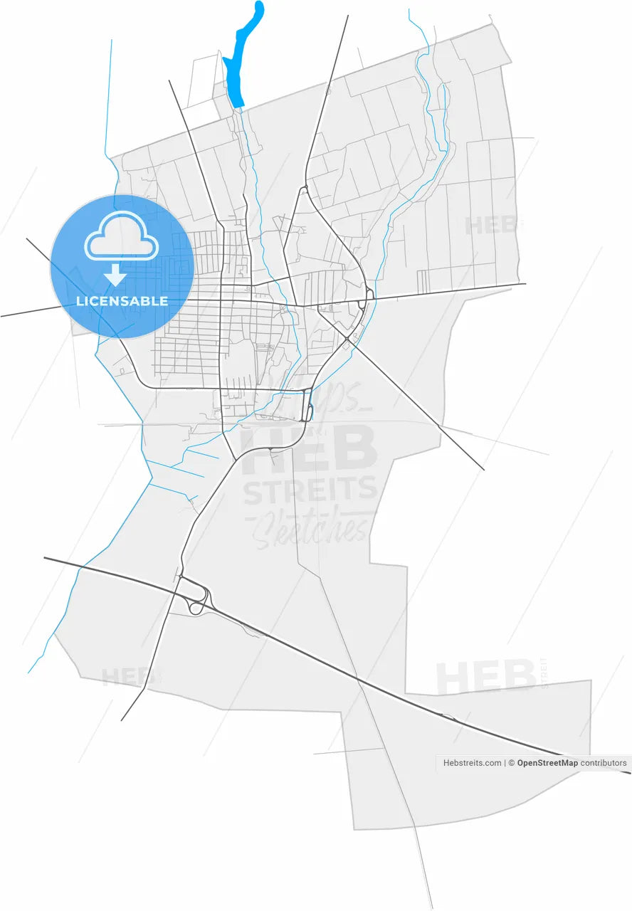 Ruma, Srem, Serbia, high resolution vector map - Instant download PDF and JPG