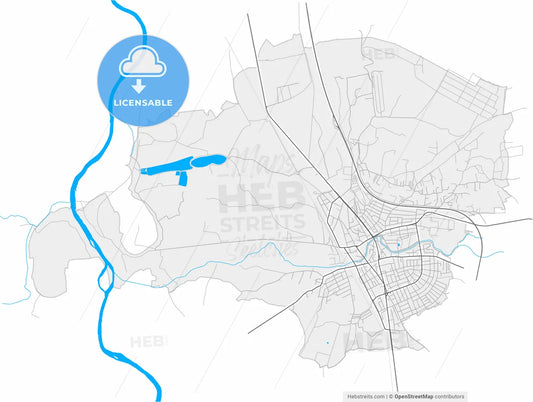 Paraćin, Pomoravlje, Serbia, high resolution vector map - Instant download PDF and JPG