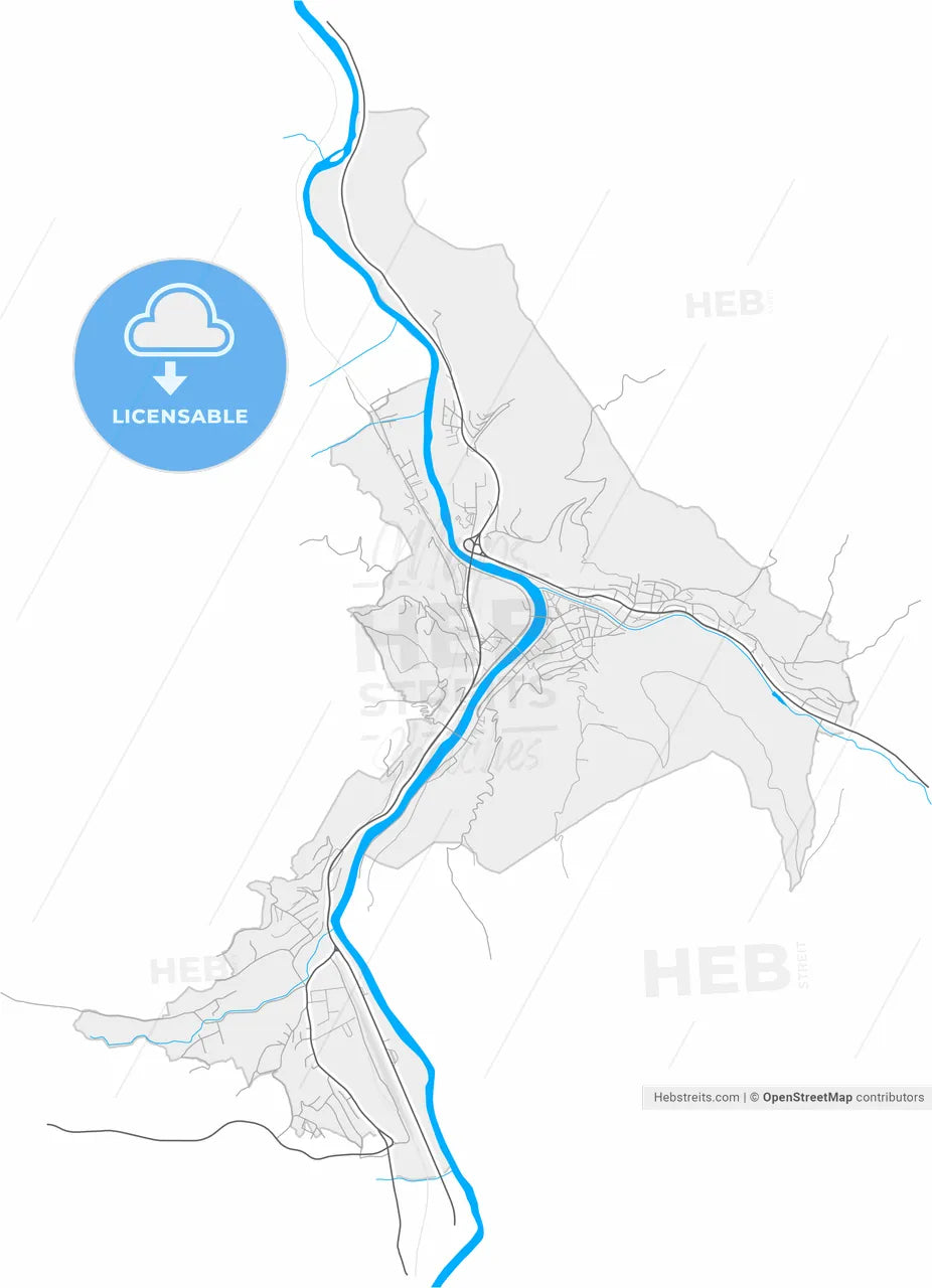 Prijepolje, Zlatibor, Serbia, high resolution vector map - Instant download PDF and JPG