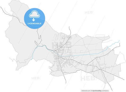 Preševo, Pčinja, Serbia, high resolution vector map - Instant download PDF and JPG