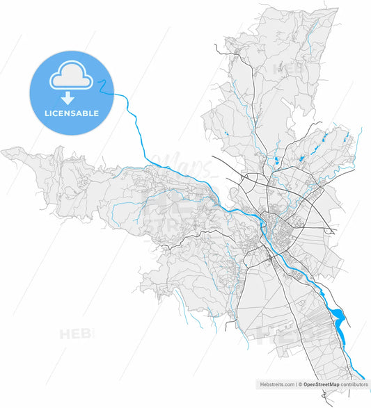 Kranj, Slovenia, high resolution vector map - Instant download PDF and JPG