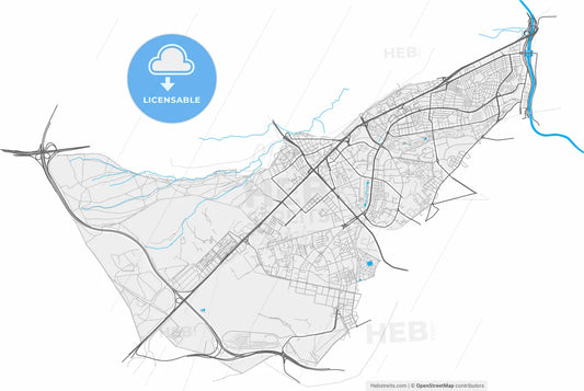 Latina, Madrid, Spain, high resolution vector map - Instant download PDF and JPG