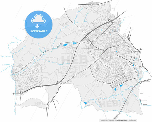 Móstoles, Madrid, Spain, high resolution vector map - Instant download PDF and JPG
