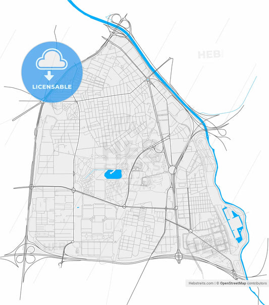 Usera, Madrid, Spain, high resolution vector map - Instant download PDF and JPG