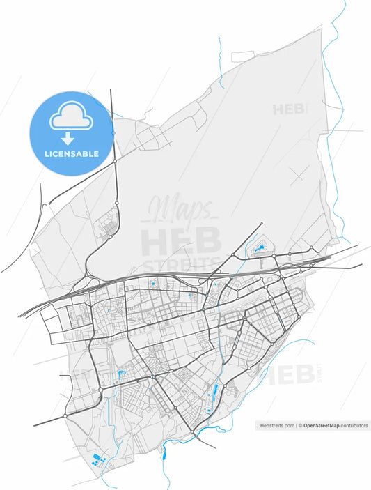Torrejón de Ardoz, Madrid, Spain, high resolution vector map - Instant download PDF and JPG