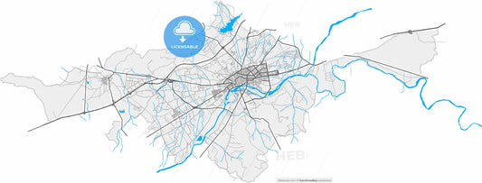 Talavera de la Reina, Toledo, Spain, high resolution vector map - Instant download PDF and JPG