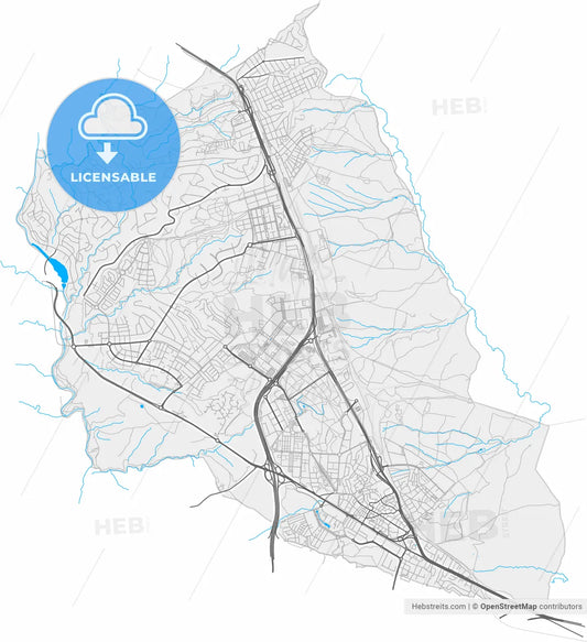 Las Rozas de Madrid, Madrid, Spain, high resolution vector map - Instant download PDF and JPG