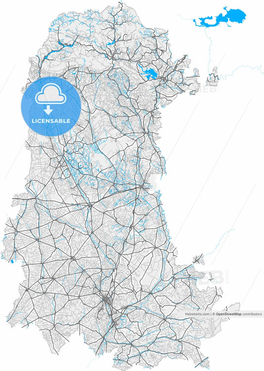 Palencia, Spain, high resolution vector map - Instant download PDF and JPG