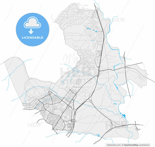 San Sebastián de los Reyes, Madrid, Spain, high resolution vector map - Instant download PDF and JPG