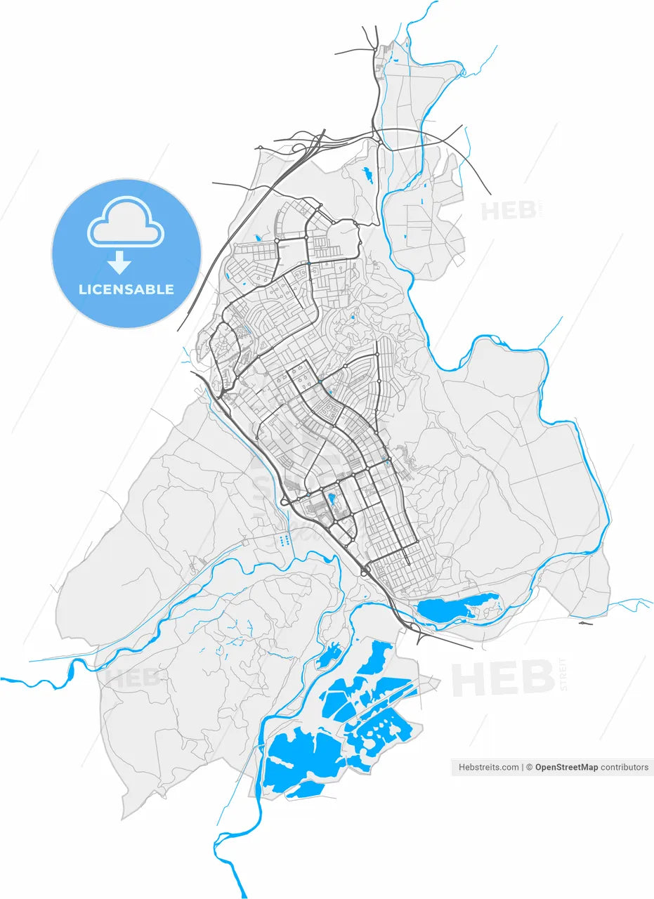 Rivas-Vaciamadrid, Madrid, Spain, high resolution vector map - Instant download PDF and JPG