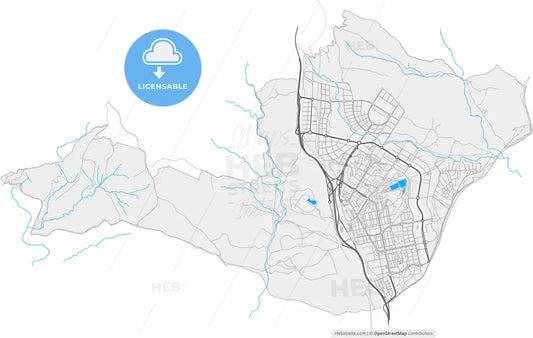 Tres Cantos, Madrid, Spain, high resolution vector map - Instant download PDF and JPG