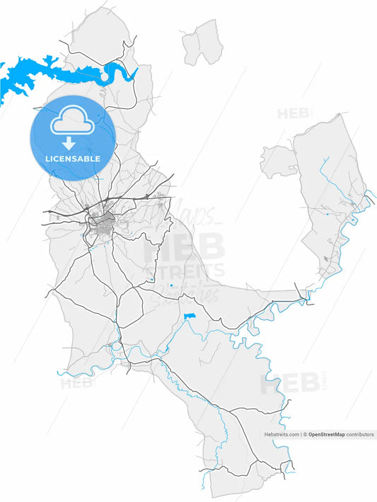 Úbeda, Jaén, Spain, high resolution vector map - Instant download PDF and JPG
