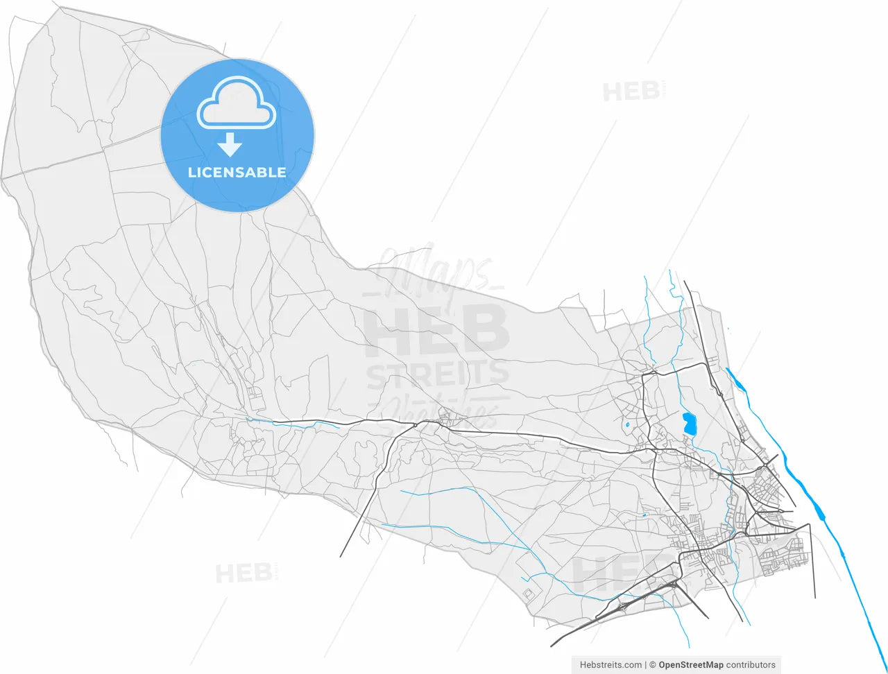 San Andrés del Rabanedo, León, Spain, high resolution vector map - Instant download PDF and JPG