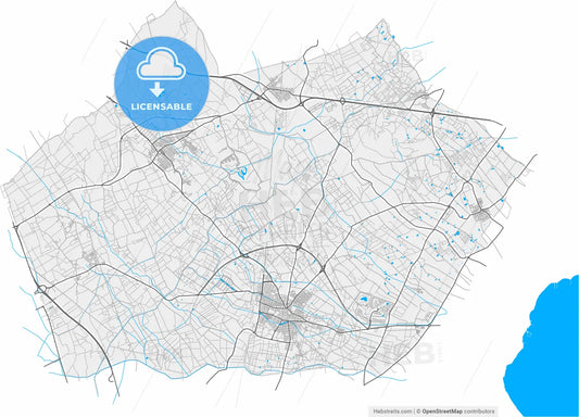 Torre-Pacheco, Murcia, Spain, high resolution vector map - Instant download PDF and JPG