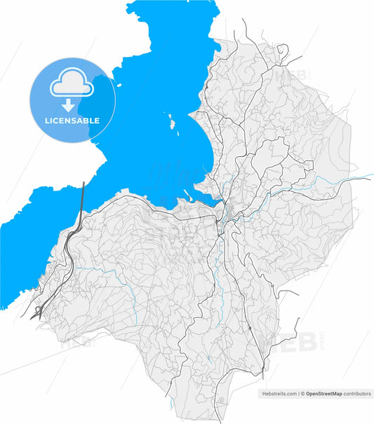 Redondela, Pontevedra, Spain, high resolution vector map - Instant download PDF and JPG