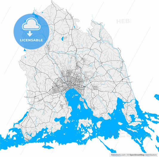 Västerås, Sweden, high resolution vector map - Instant download PDF and JPG