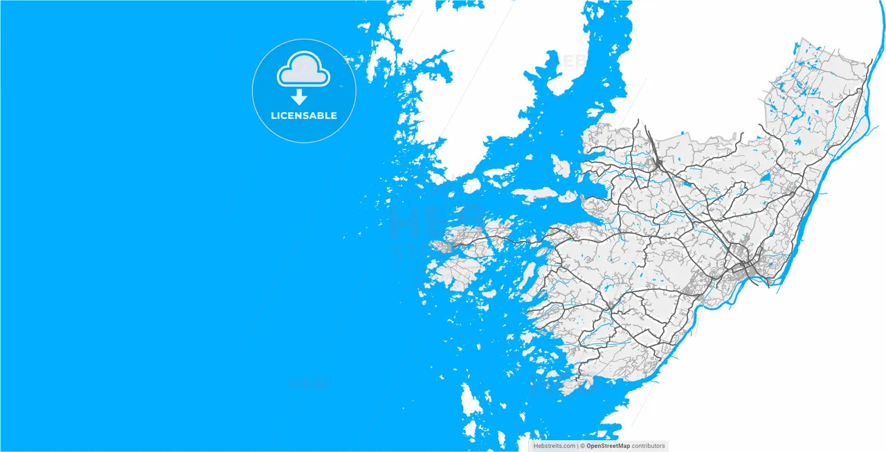 Kungälv, Sweden, high resolution vector map - Instant download PDF and JPG