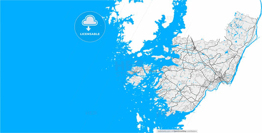 Kungälv, Sweden, high resolution vector map - Instant download PDF and JPG