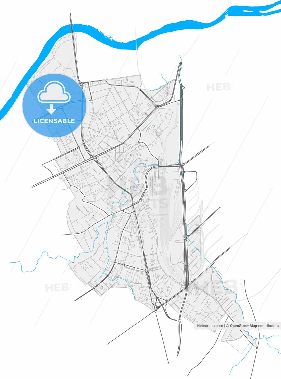 Lancy, Switzerland, high resolution vector map - Instant download PDF and JPG