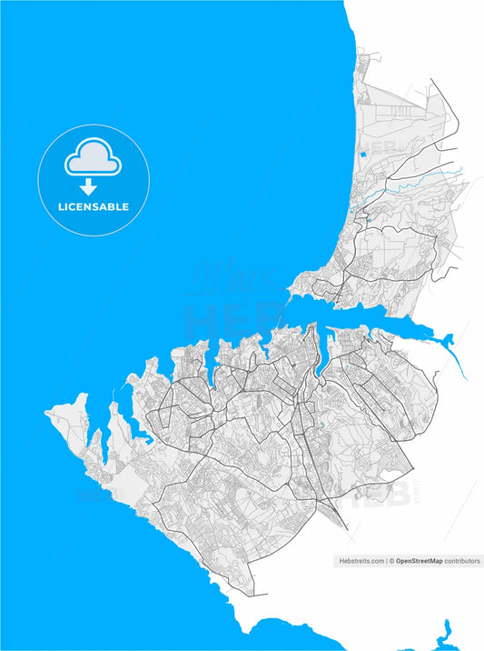 Sevastopol, Sevastopol, Ukraine, high resolution vector map - Instant download PDF and JPG
