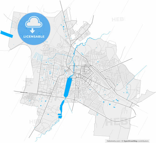 Kovel, Volyn Oblast, Ukraine, high resolution vector map - Instant download PDF and JPG