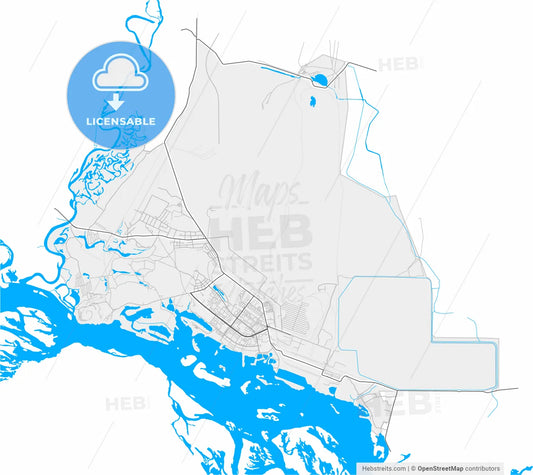 Horishni Plavni, Poltava Oblast, Ukraine, high resolution vector map - Instant download PDF and JPG