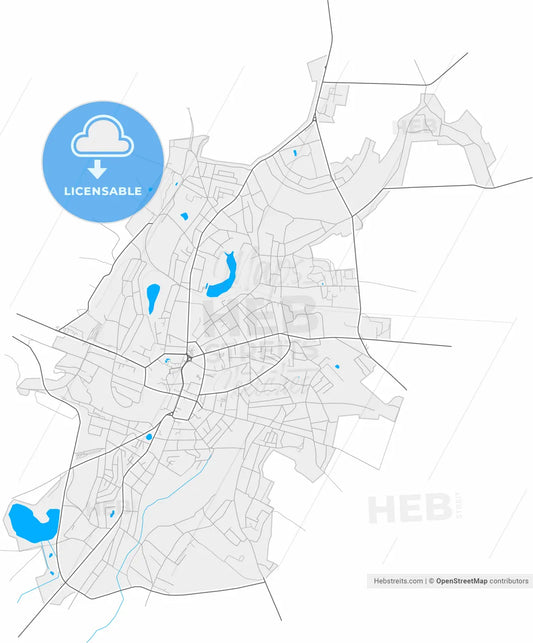 Okhtyrka, Sumy Oblast, Ukraine, high resolution vector map - Instant download PDF and JPG