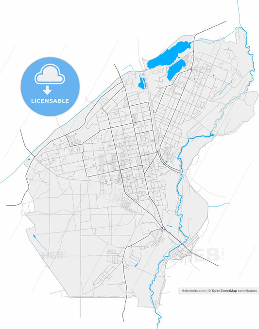 Irpin, Kyiv Oblast, Ukraine, high resolution vector map - Instant download PDF and JPG