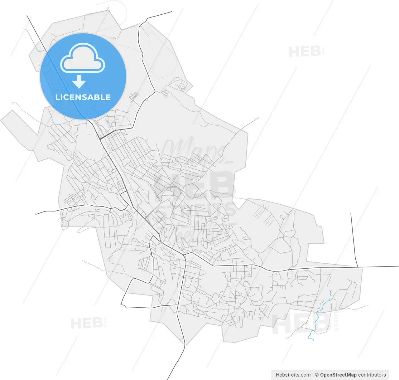 Sorokyne, Luhansk Oblast, Ukraine, high resolution vector map - Instant download PDF and JPG