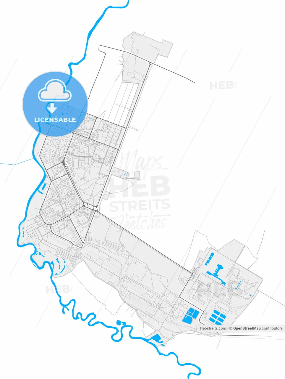Varash, Rivne Oblast, Ukraine, high resolution vector map - Instant download PDF and JPG