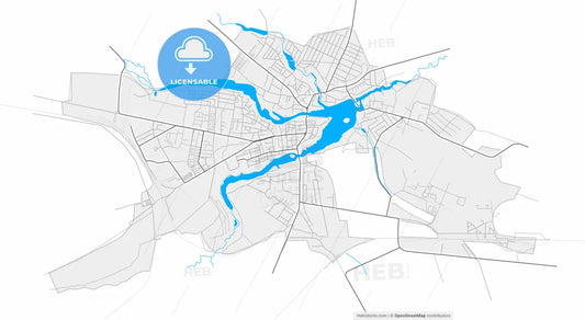 Starokostiantyniv, Khmelnytskyi Oblast, Ukraine, high resolution vector map - Instant download PDF and JPG