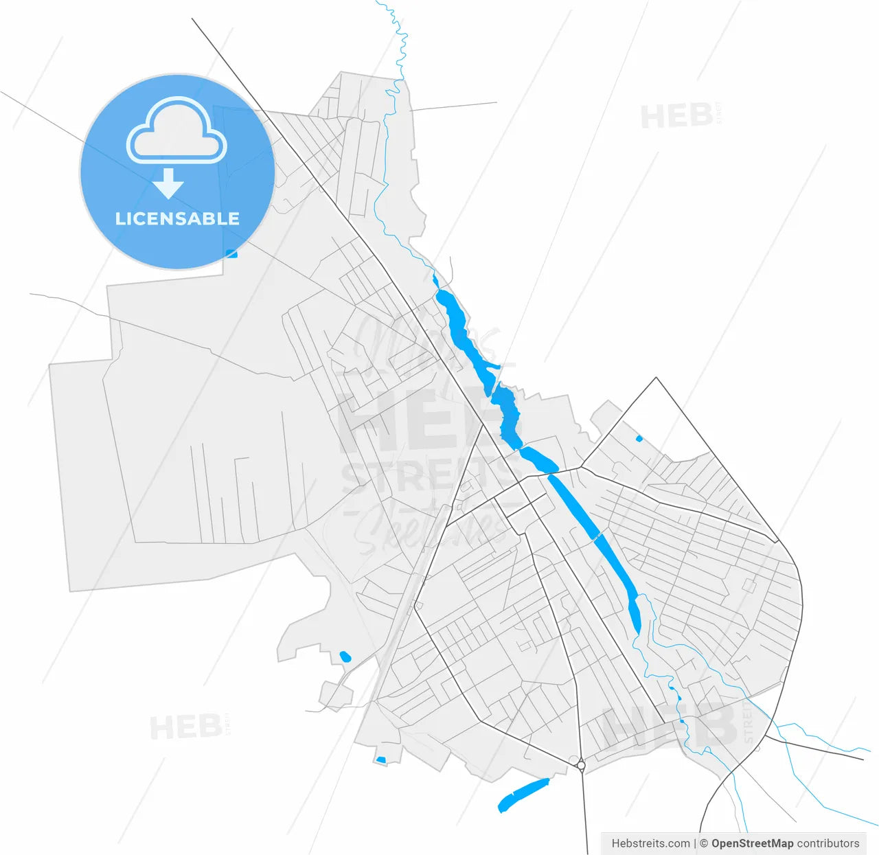 Kostopil, Rivne Oblast, Ukraine, high resolution vector map - Instant download PDF and JPG