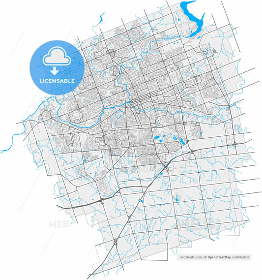 London, Ontario, Canada, high resolution vector map - Instant download PDF and JPG