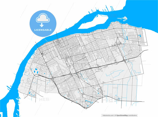 Windsor, Ontario, Canada, high resolution vector map - Instant download PDF and JPG