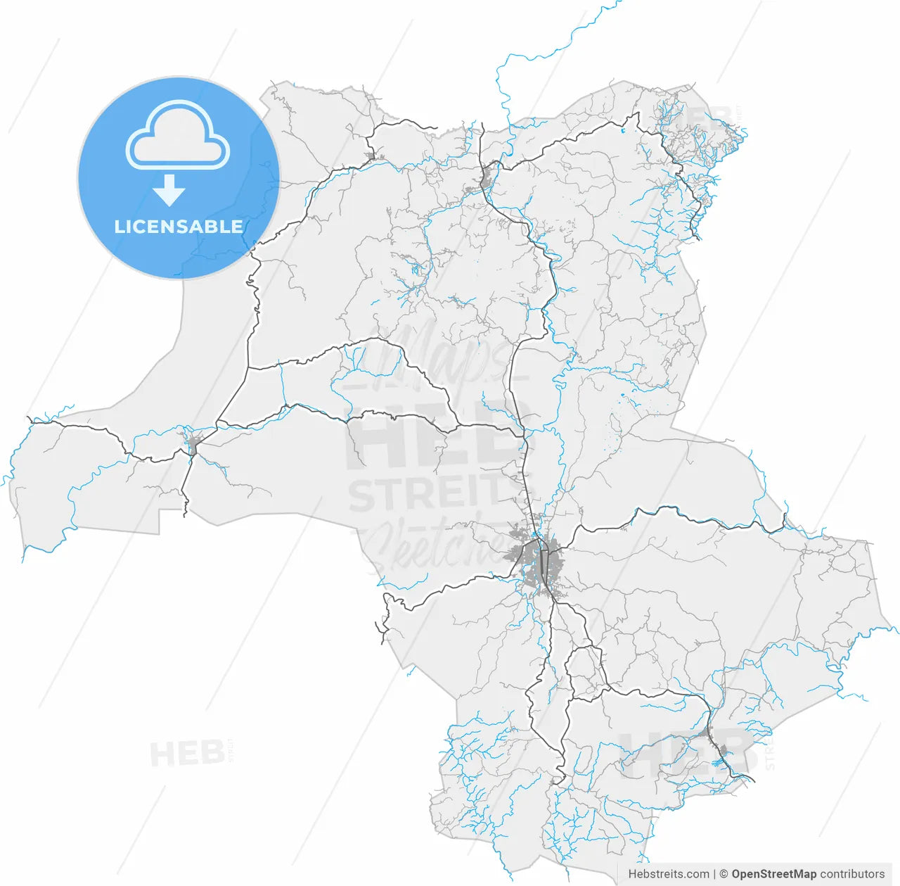 Esteli, Esteli, Nicaragua, high resolution vector map - Instant download PDF and JPG