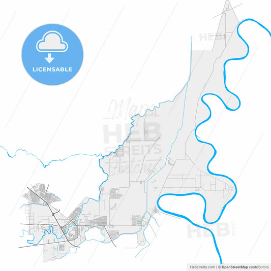 La Lima, Cortés, Honduras, high resolution vector map - Instant download PDF and JPG