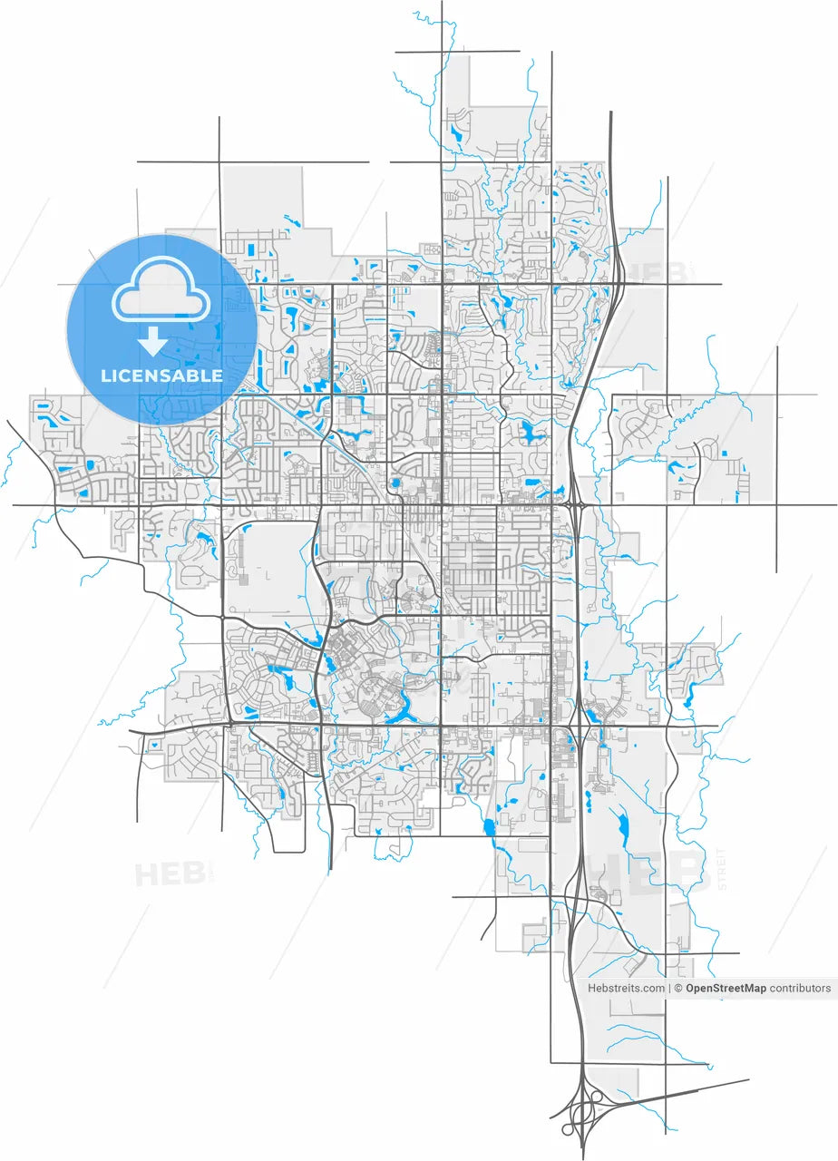 Ankeny, Iowa, United States, high resolution vector map - Instant download PDF and JPG