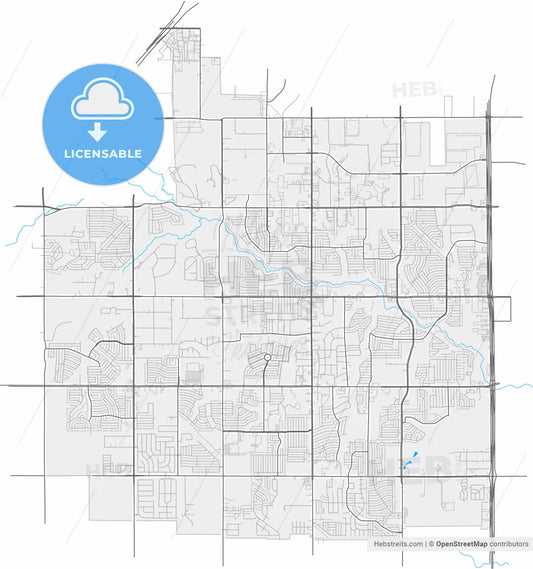 DeSoto, Texas, United States, high resolution vector map - Instant download PDF and JPG
