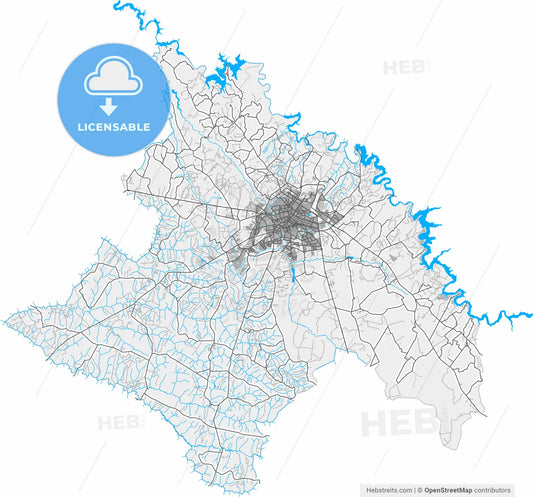 Uberlandia, Brazil, high resolution vector map - Instant download PDF and JPG