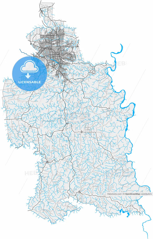 Londrina, Brazil, high resolution vector map - Instant download PDF and JPG