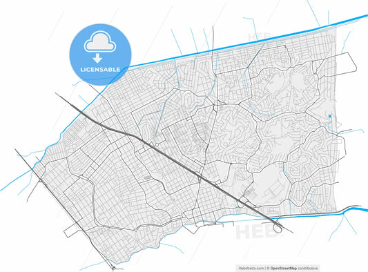 Sao Joao de Meriti, Brazil, high resolution vector map - Instant download PDF and JPG