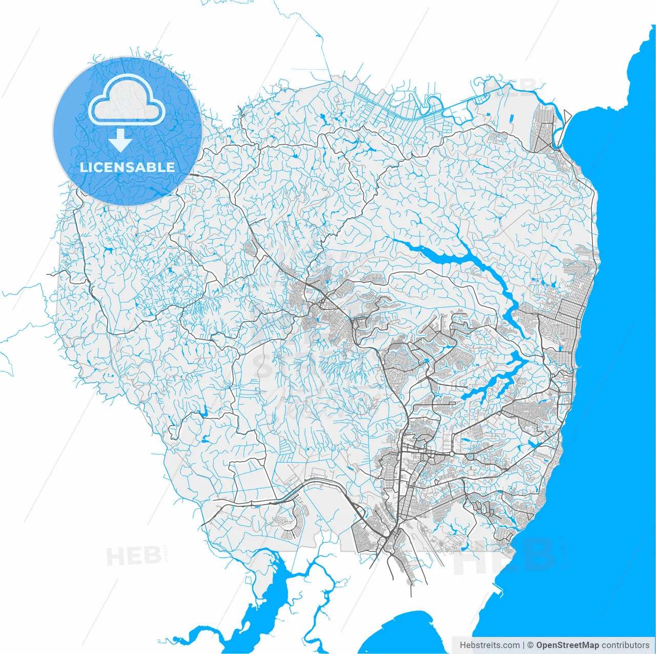 Serra, Brazil, high resolution vector map - Instant download PDF and JPG