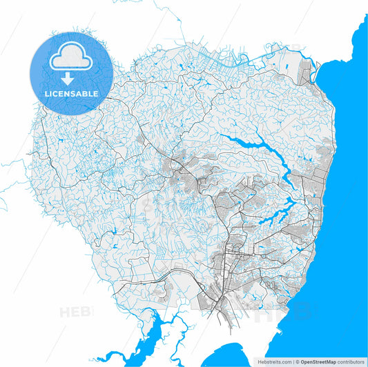 Serra, Brazil, high resolution vector map - Instant download PDF and JPG