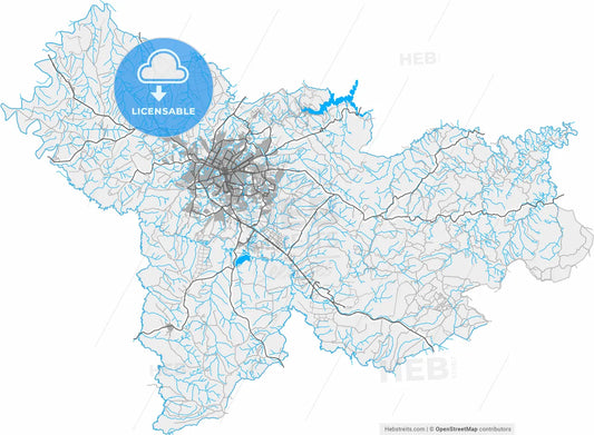 Ponta Grossa, Brazil, high resolution vector map - Instant download PDF and JPG