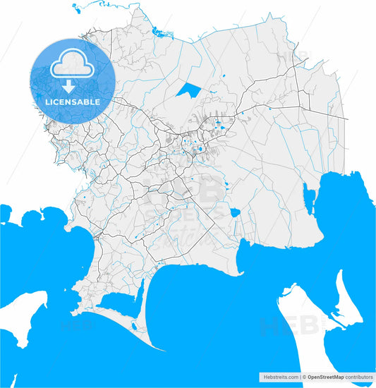 Viamao, Brazil, high resolution vector map - Instant download PDF and JPG