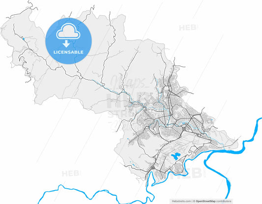 Ipatinga, Brazil, high resolution vector map - Instant download PDF and JPG