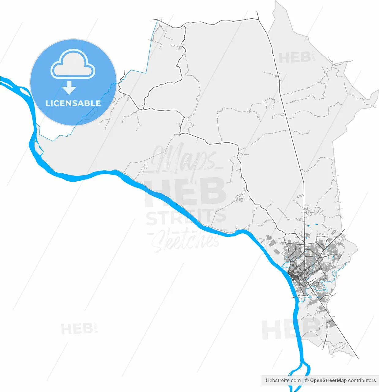 Imperatriz, Brazil, high resolution vector map - Instant download PDF and JPG
