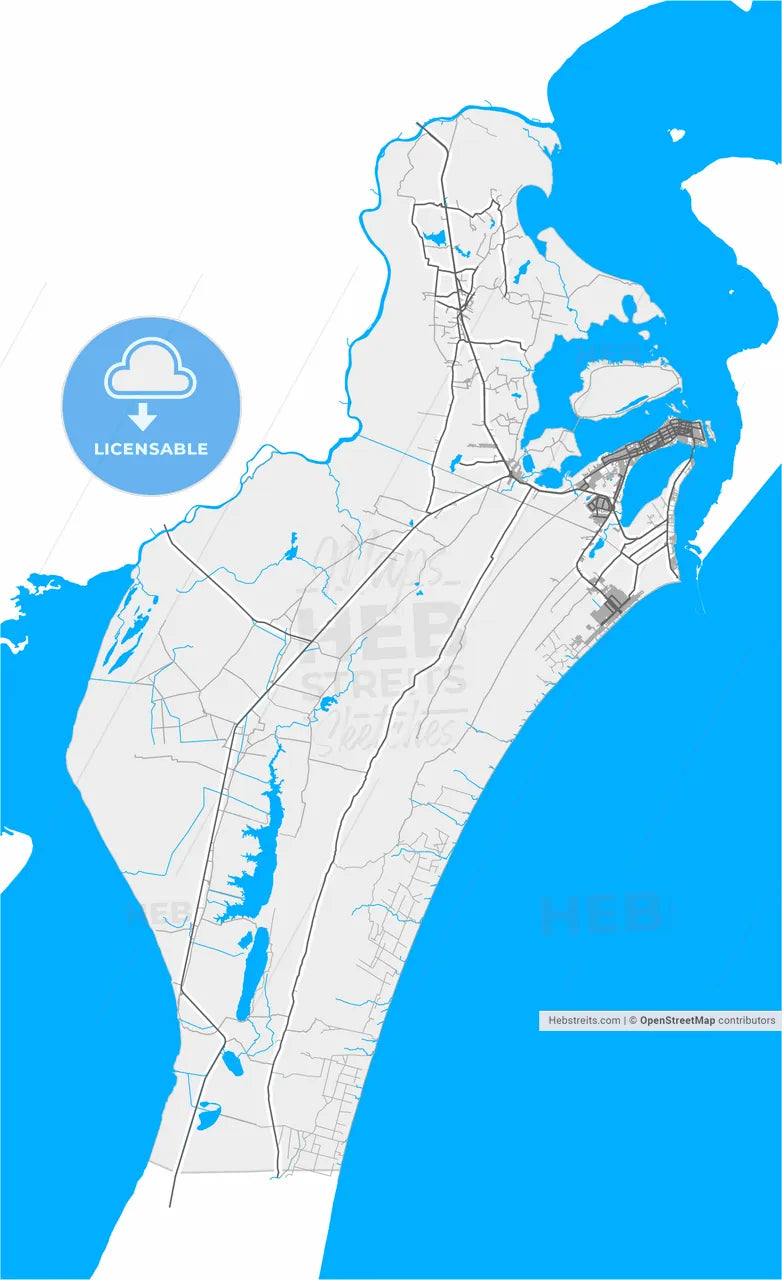 Rio Grande, Brazil, high resolution vector map - Instant download PDF and JPG